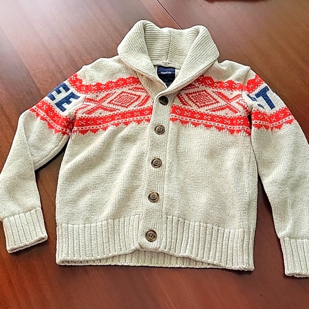 Gap Free Style Shawl Collar Cardigan Sweater Kids Unisex Wool